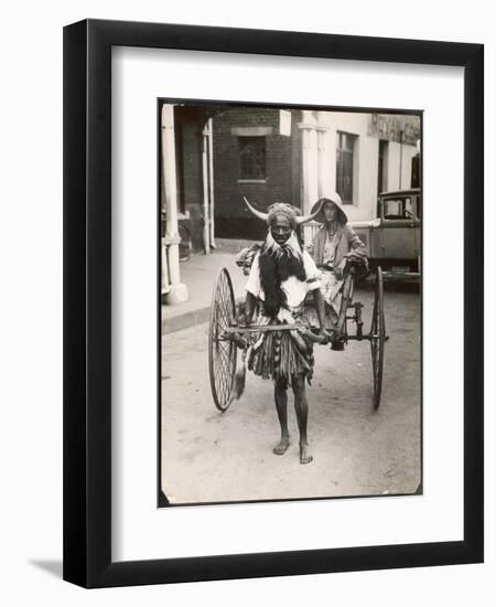 Horned Rickshaw Man in Bulawayo Southern Rhodesia-null-Framed Premium Giclee Print