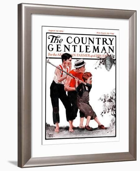 "Hornets' Nest," Country Gentleman Cover, August 25, 1923-WM. Hoople-Framed Giclee Print