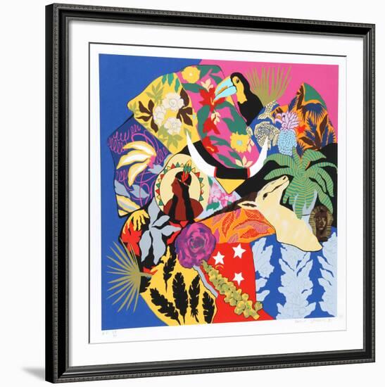 Horns of Plenty I-Hunt Slonem-Framed Serigraph