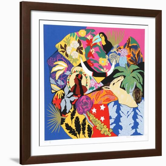 Horns of Plenty I-Hunt Slonem-Framed Serigraph