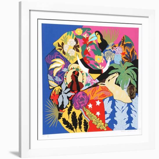 Horns of Plenty I-Hunt Slonem-Framed Serigraph