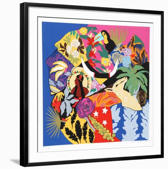 Horns of Plenty I-Hunt Slonem-Framed Serigraph