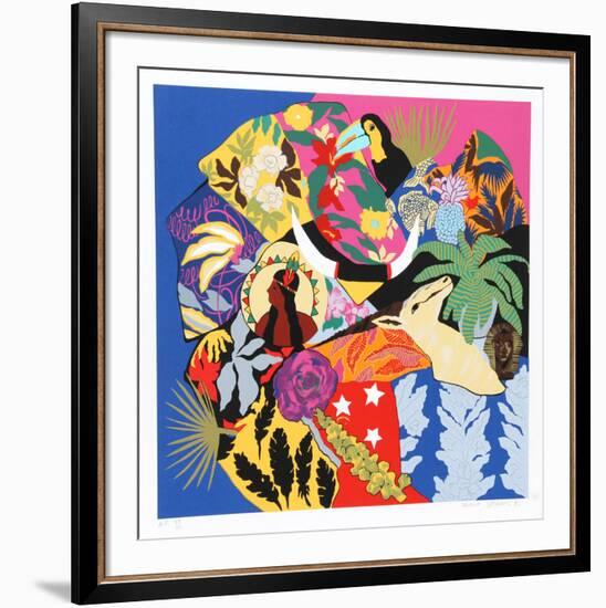 Horns of Plenty I-Hunt Slonem-Framed Serigraph