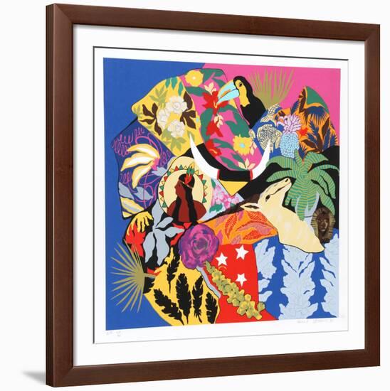 Horns of Plenty I-Hunt Slonem-Framed Serigraph