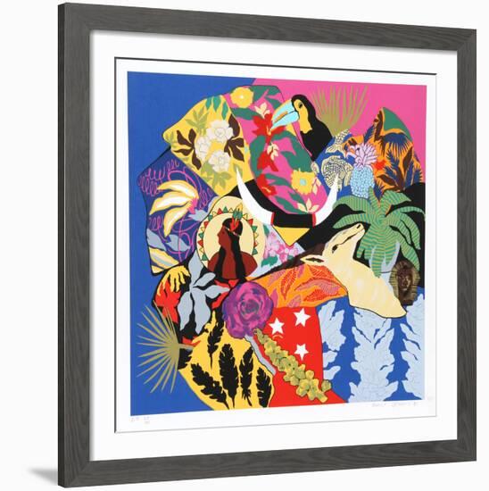 Horns of Plenty I-Hunt Slonem-Framed Serigraph