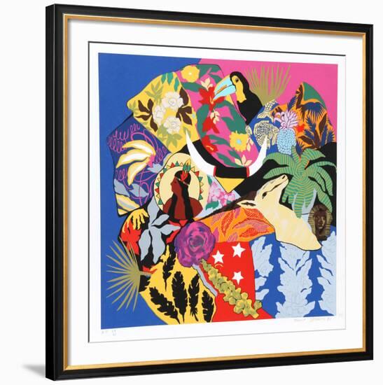 Horns of Plenty I-Hunt Slonem-Framed Serigraph