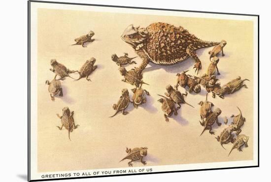 Horny Toad Family-null-Mounted Art Print
