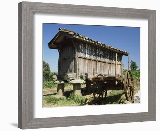 Horreo, a Traditional Grain Store, Santillana Del Mar, Near Gijon, Asturias, Spain-Michael Busselle-Framed Photographic Print