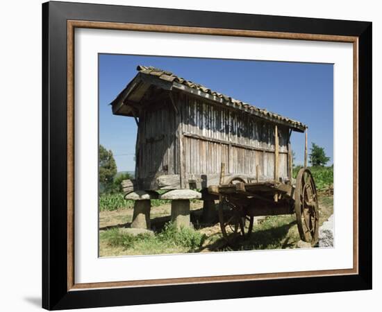 Horreo, a Traditional Grain Store, Santillana Del Mar, Near Gijon, Asturias, Spain-Michael Busselle-Framed Photographic Print