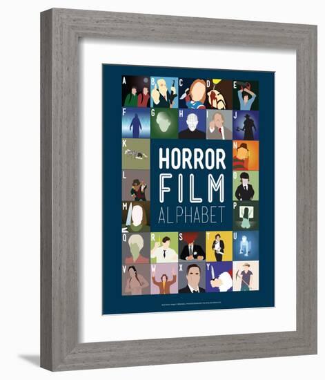 Horror Film Alphabet - A to Z-Stephen Wildish-Framed Art Print