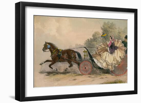 Horse and Carriage at Speed with a Lady at the Whip; Prostitution-English School-Framed Giclee Print