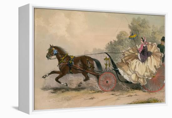 Horse and Carriage at Speed with a Lady at the Whip; Prostitution-English School-Framed Premier Image Canvas