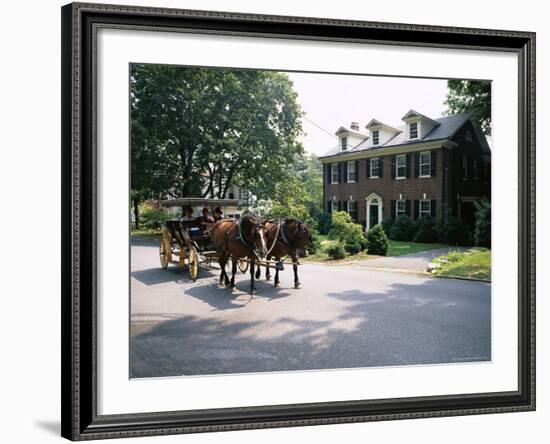 Horse and Carriage in Lee Avenue, Lexington, Virginia, United States of America, North America-Pearl Bucknall-Framed Photographic Print