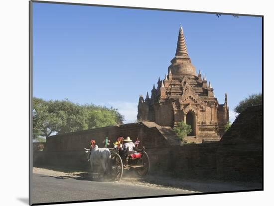 Horse and Cart by Buddhist Temples of Bagan, Myanmar (Burma)-Julio Etchart-Mounted Photographic Print