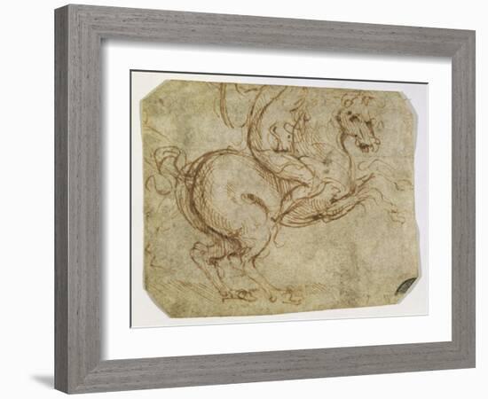 Horse and Cavalier-Leonardo da Vinci-Framed Giclee Print