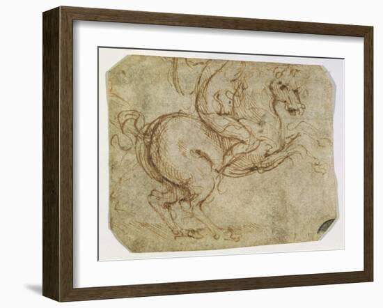 Horse and Cavalier-Leonardo da Vinci-Framed Giclee Print