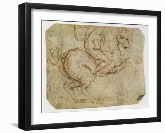 Horse and Cavalier-Leonardo da Vinci-Framed Giclee Print