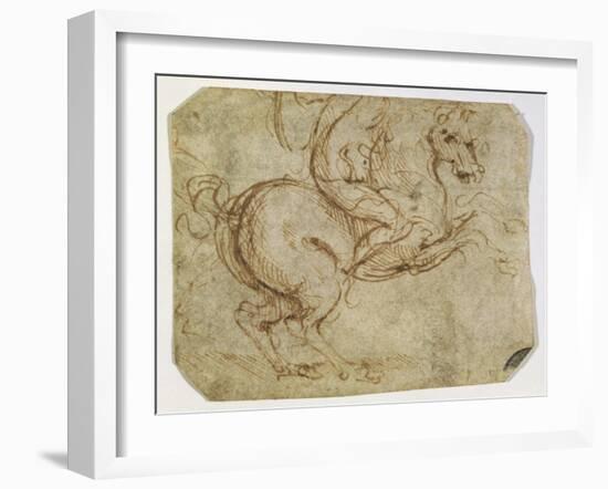 Horse and Cavalier-Leonardo da Vinci-Framed Giclee Print