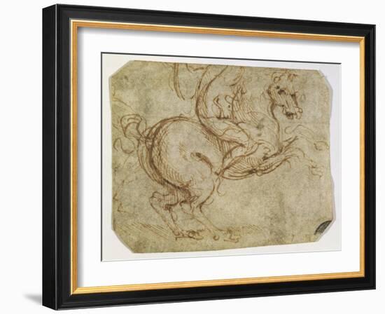 Horse and Cavalier-Leonardo da Vinci-Framed Giclee Print