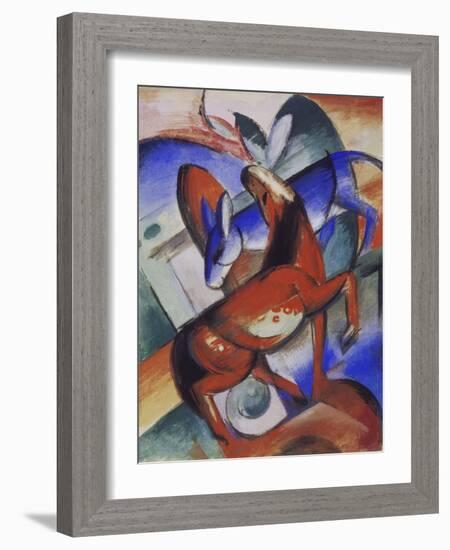 Horse and Donkey, 1912-Franz Marc-Framed Giclee Print
