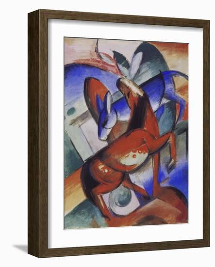 Horse and Donkey, 1912-Franz Marc-Framed Giclee Print