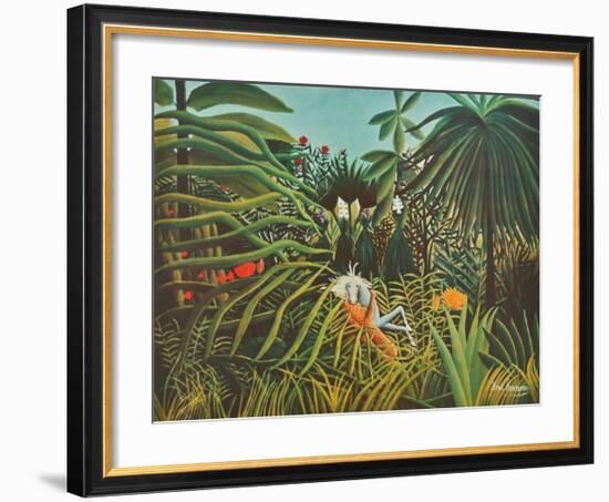 Horse and Jaguar-Henri Rousseau-Framed Collectable Print