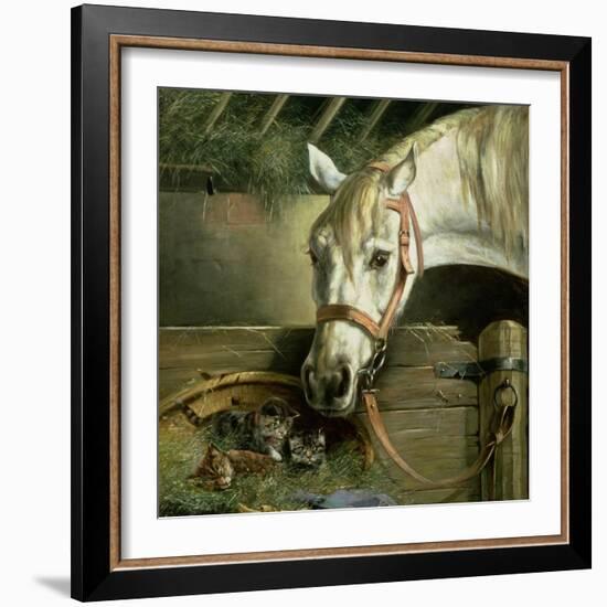 Horse and Kittens, 1890-Moritz Muller-Framed Giclee Print