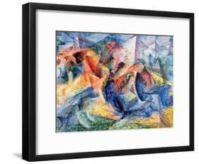 Horse and Rider and Buildings, 1914-Umberto Boccioni-Framed Giclee Print