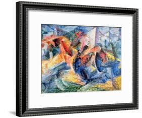 Horse and Rider and Buildings, 1914-Umberto Boccioni-Framed Giclee Print