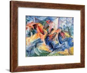 Horse and Rider and Buildings, 1914-Umberto Boccioni-Framed Giclee Print