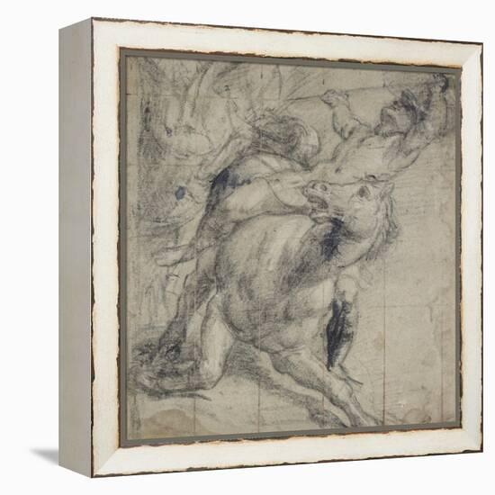 Horse and Rider Falling, C. 1537-Titian (Tiziano Vecelli)-Framed Premier Image Canvas