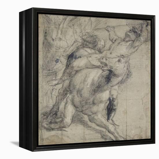 Horse and Rider Falling, C. 1537-Titian (Tiziano Vecelli)-Framed Premier Image Canvas