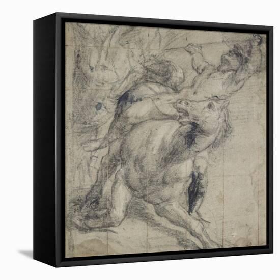 Horse and Rider Falling, C. 1537-Titian (Tiziano Vecelli)-Framed Premier Image Canvas