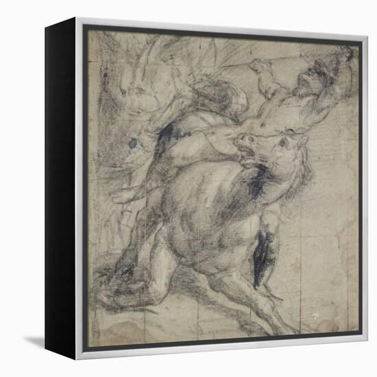 Horse and Rider Falling, C. 1537-Titian (Tiziano Vecelli)-Framed Premier Image Canvas