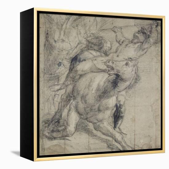 Horse and Rider Falling, C. 1537-Titian (Tiziano Vecelli)-Framed Premier Image Canvas