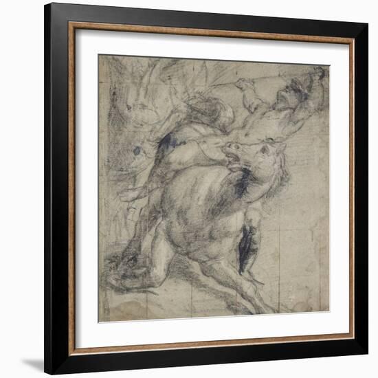 Horse and Rider Falling, C. 1537-Titian (Tiziano Vecelli)-Framed Giclee Print