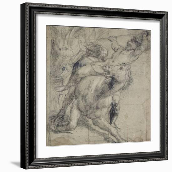 Horse and Rider Falling, C. 1537-Titian (Tiziano Vecelli)-Framed Giclee Print