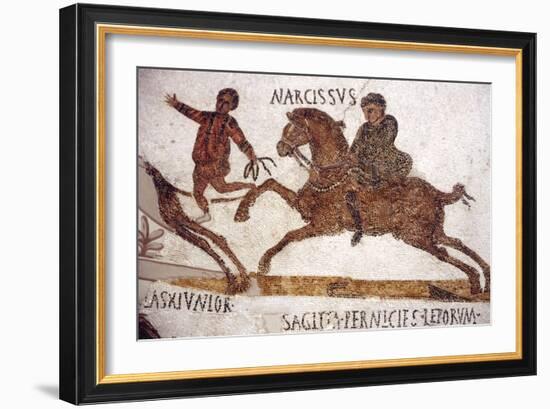 Horse and Rider, Roman Mosaic, c2nd-3rd century-Unknown-Framed Giclee Print