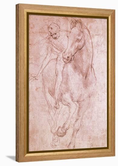 Horse and Rider-Leonardo da Vinci-Framed Premier Image Canvas