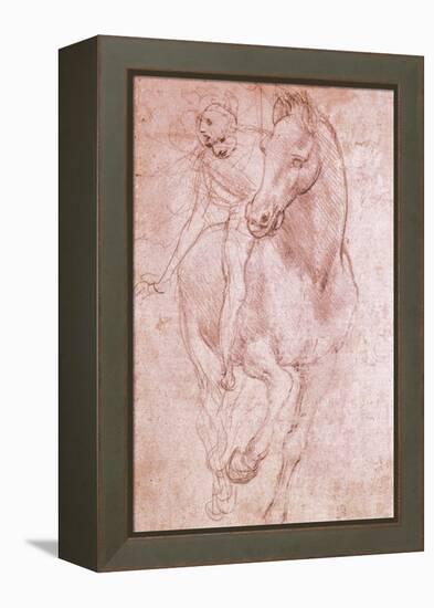 Horse and Rider-Leonardo da Vinci-Framed Premier Image Canvas