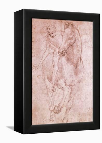 Horse and Rider-Leonardo da Vinci-Framed Premier Image Canvas