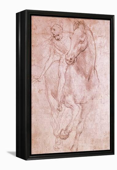 Horse and Rider-Leonardo da Vinci-Framed Premier Image Canvas