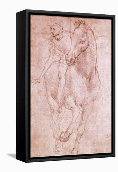 Horse and Rider-Leonardo da Vinci-Framed Premier Image Canvas