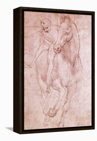 Horse and Rider-Leonardo da Vinci-Framed Premier Image Canvas