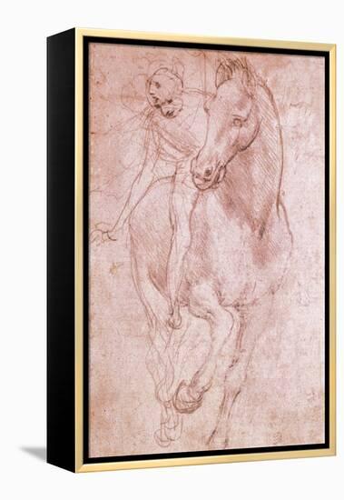 Horse and Rider-Leonardo da Vinci-Framed Premier Image Canvas