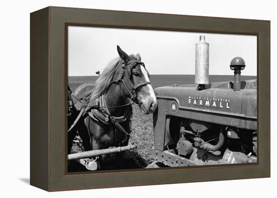 Horse and Tractor-John Vachon-Framed Premier Image Canvas