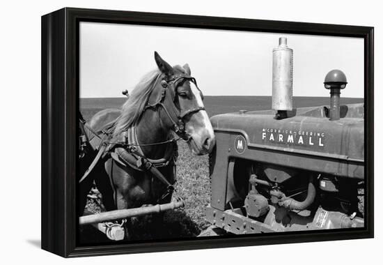 Horse and Tractor-John Vachon-Framed Premier Image Canvas