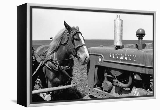 Horse and Tractor-John Vachon-Framed Premier Image Canvas