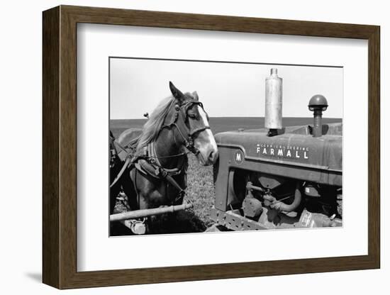 Horse and Tractor-John Vachon-Framed Photographic Print