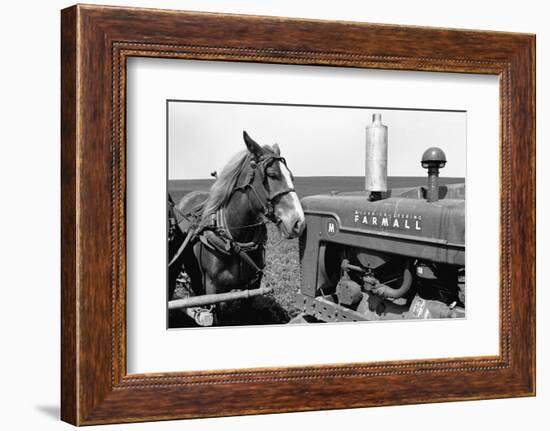 Horse and Tractor-John Vachon-Framed Photographic Print